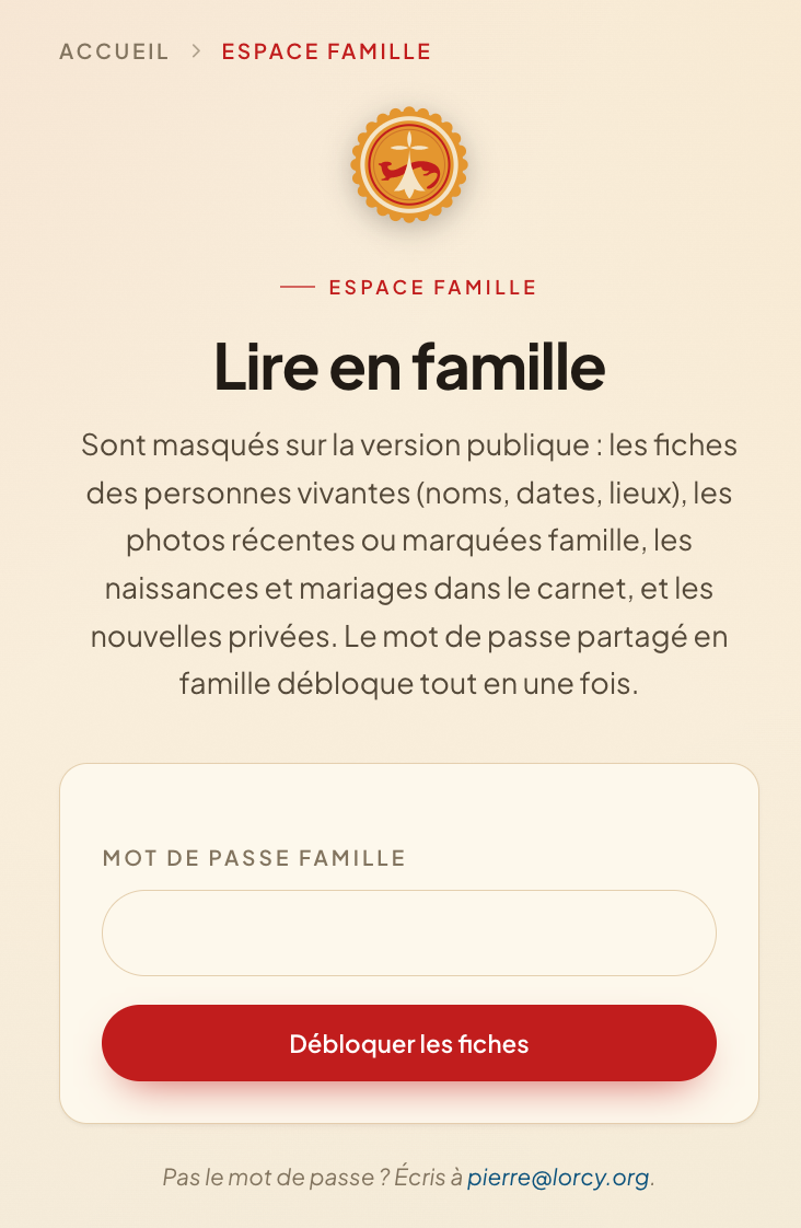 Mot de passe Généalogie