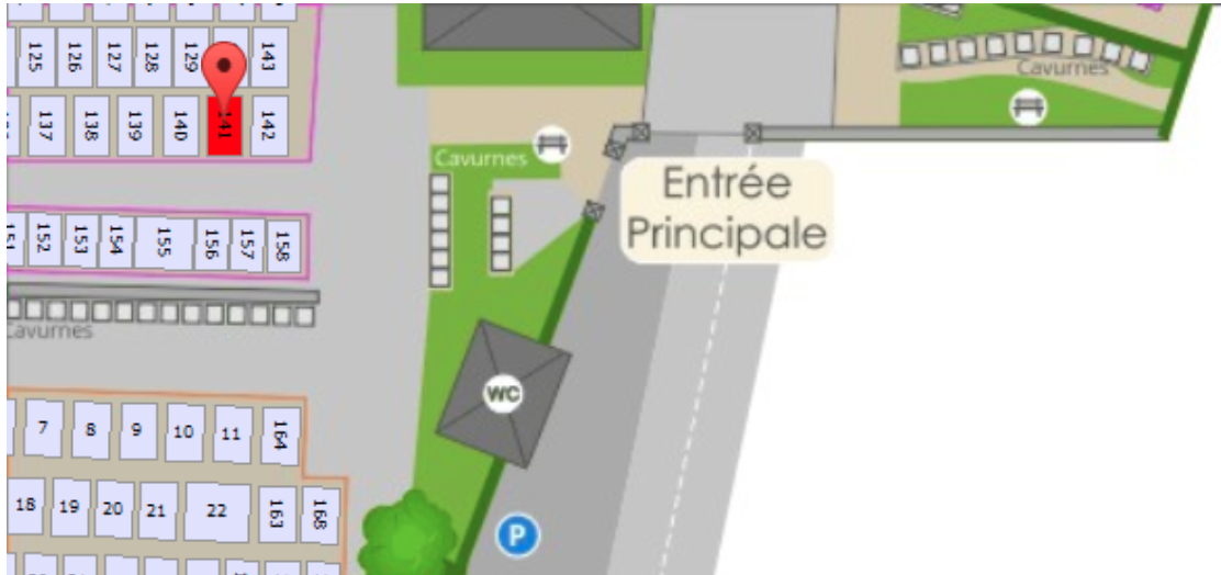 Vue détaillée de l'emplacement